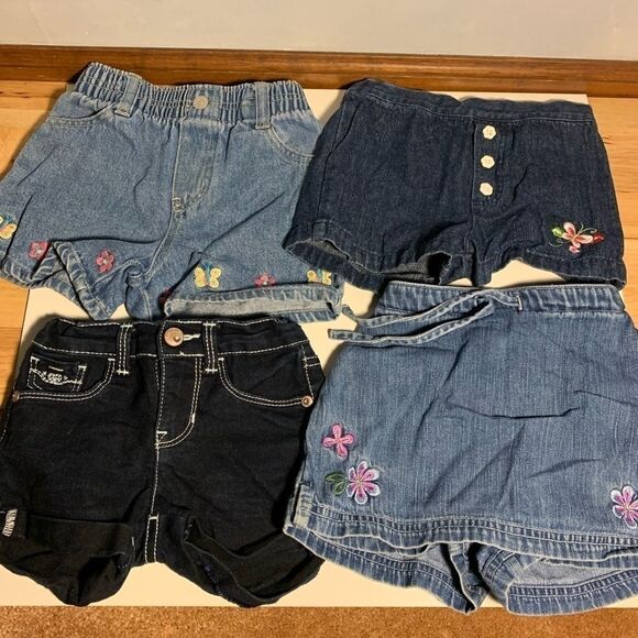 Set of 4 2T denim shorts different brands - Picture 1 of 11